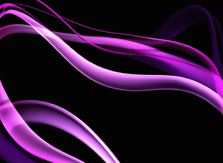 Cool 3d abstract waves in purple and pink crossing each other in a dark background