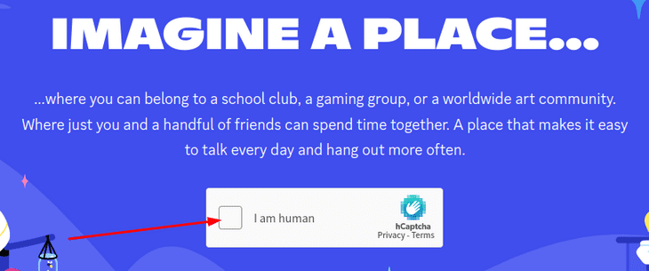 Discord website human verification screenshot
